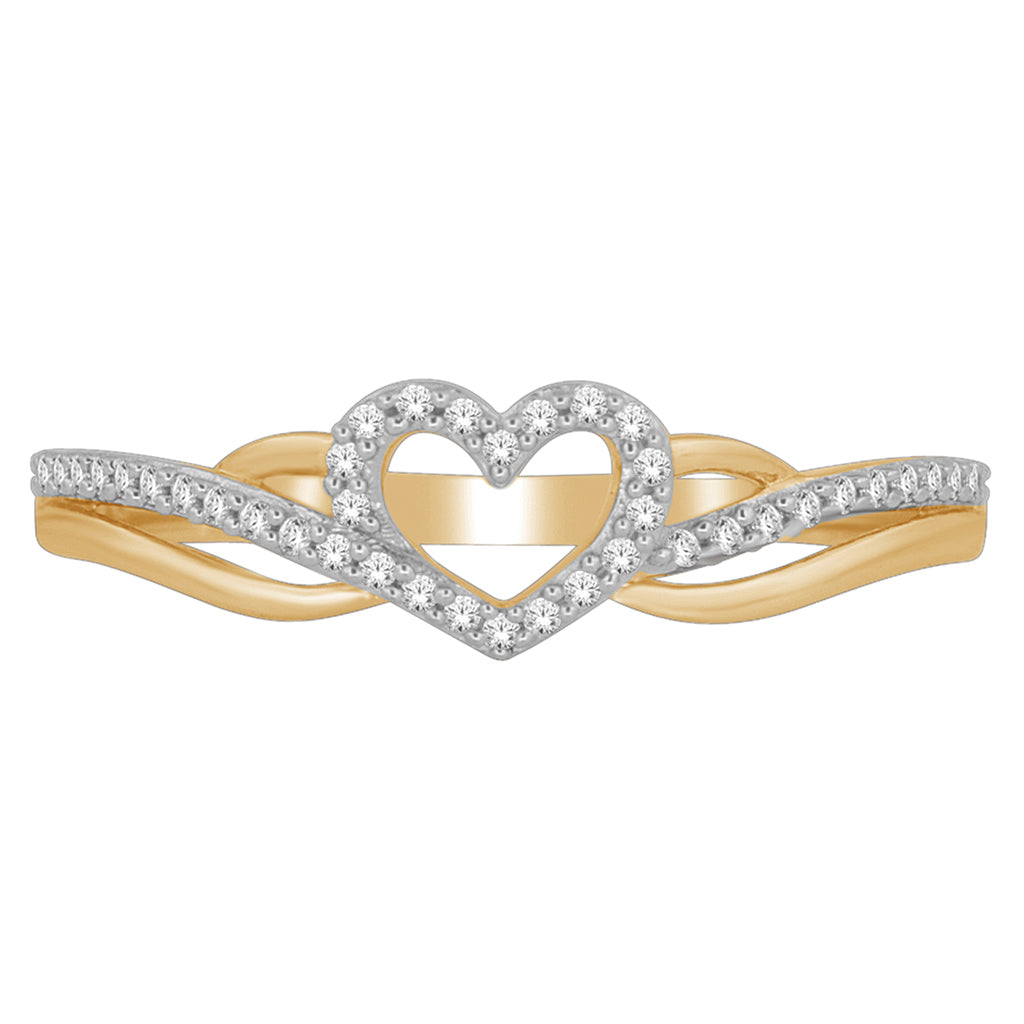 10K Yellow 0.10Ct D-Ladies Rings Heart
