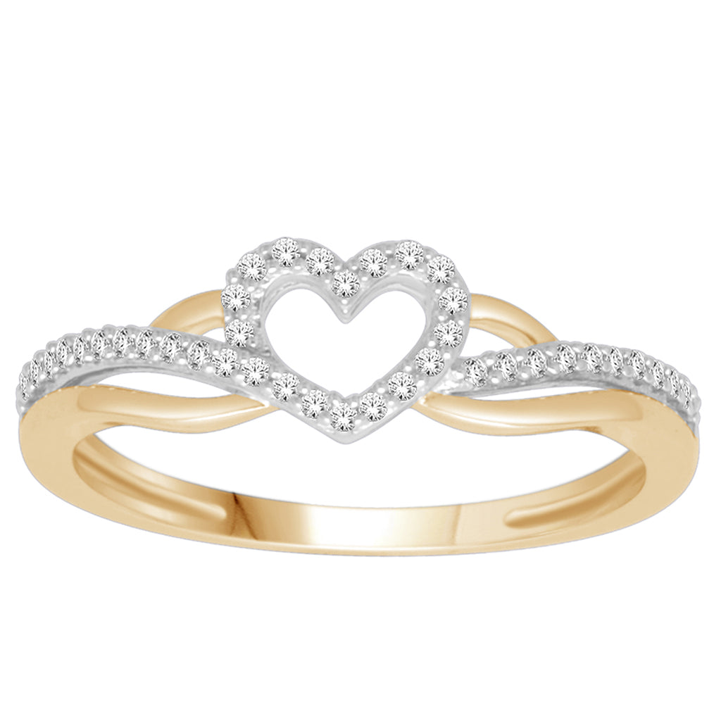 10K Yellow 0.10Ct D-Ladies Rings Heart