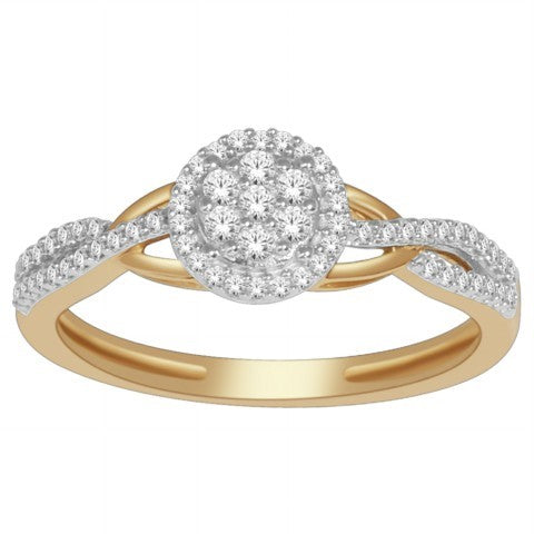 10K Yellow 0.25Ct D-Ring Rds Lds