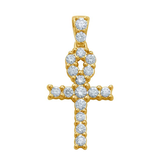 10K Yellowspl Price 0.46-0.54Ct D-Charm Ankh (Chains Sold Separately)