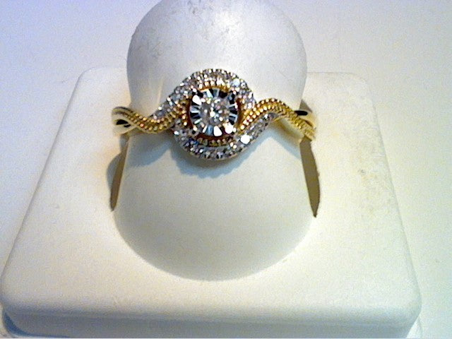 10K Yellow 0.12Ct D-Ladies Rings