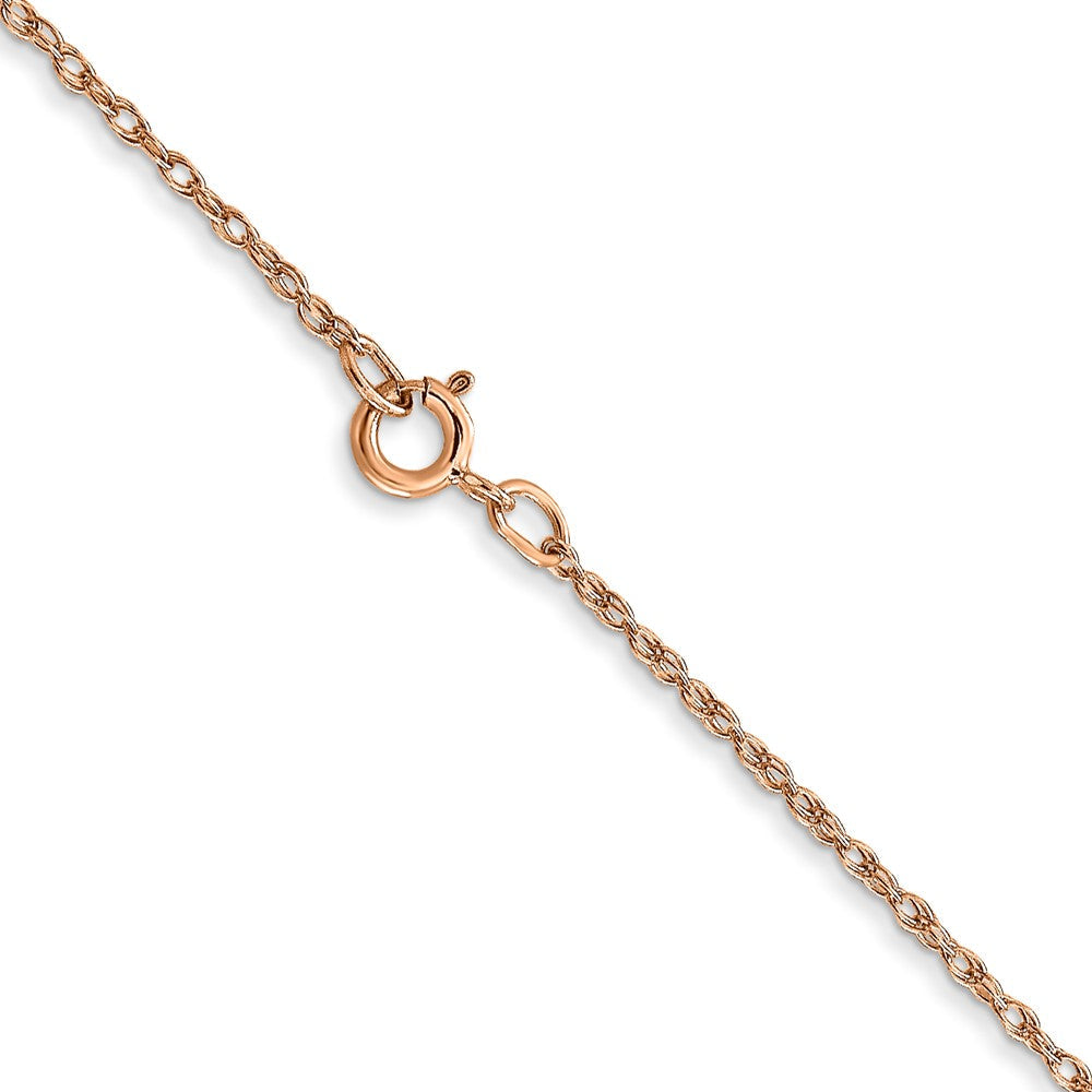 14K Rose Gold 16 Inch Carded .7Mm Cable Rope With Spring Ring Clasp Chain
