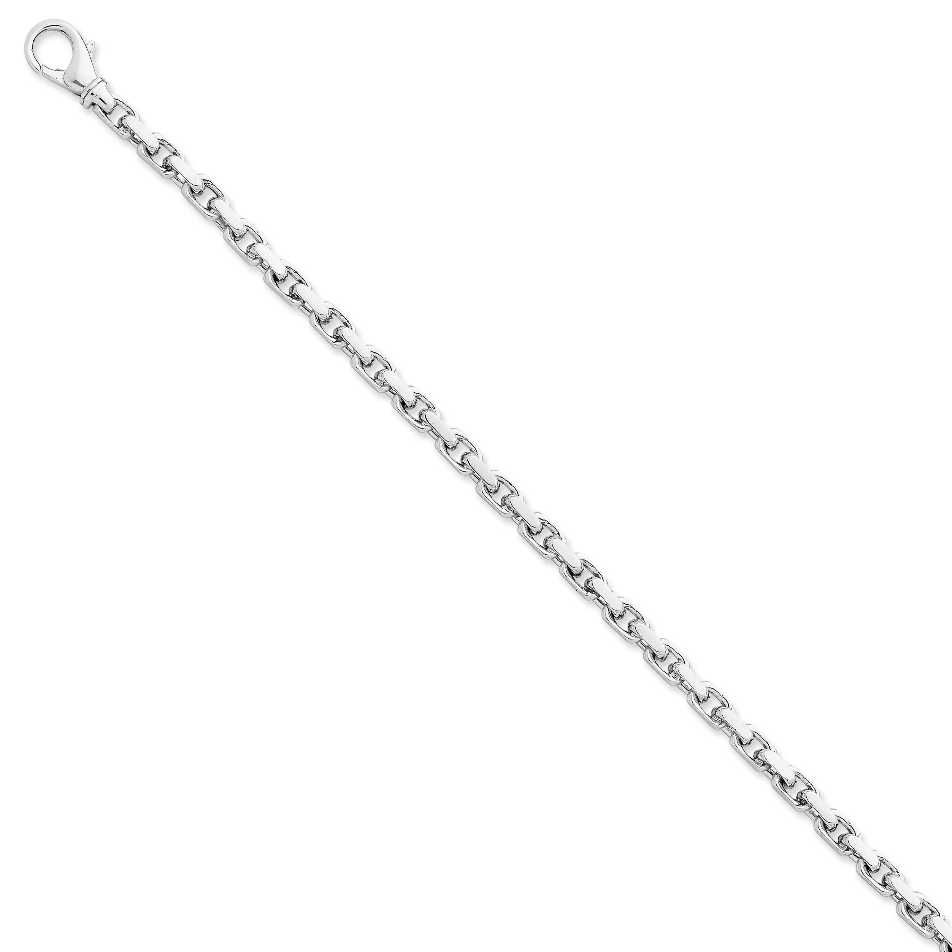 14K White Gold 24 Inch 4.6Mm Hand Polished Fancy Link With Fancy Lobster Clasp Chain