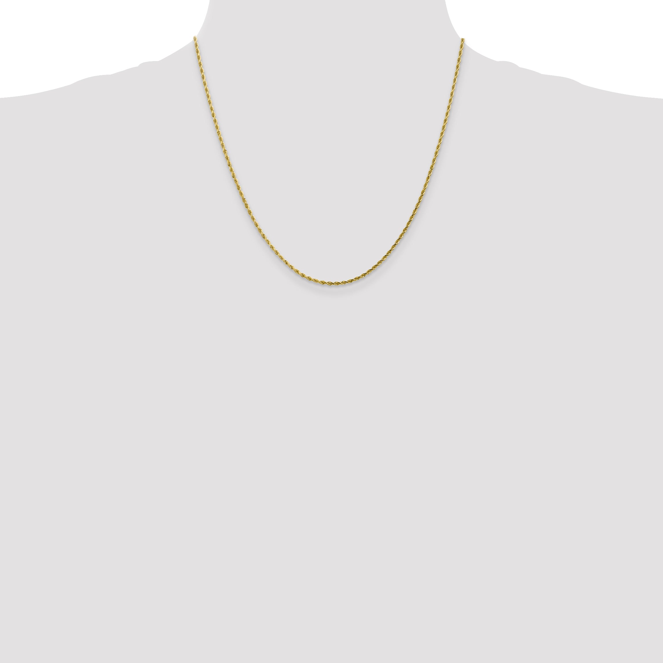 10K 2mm Diamond-Cut Rope Chain