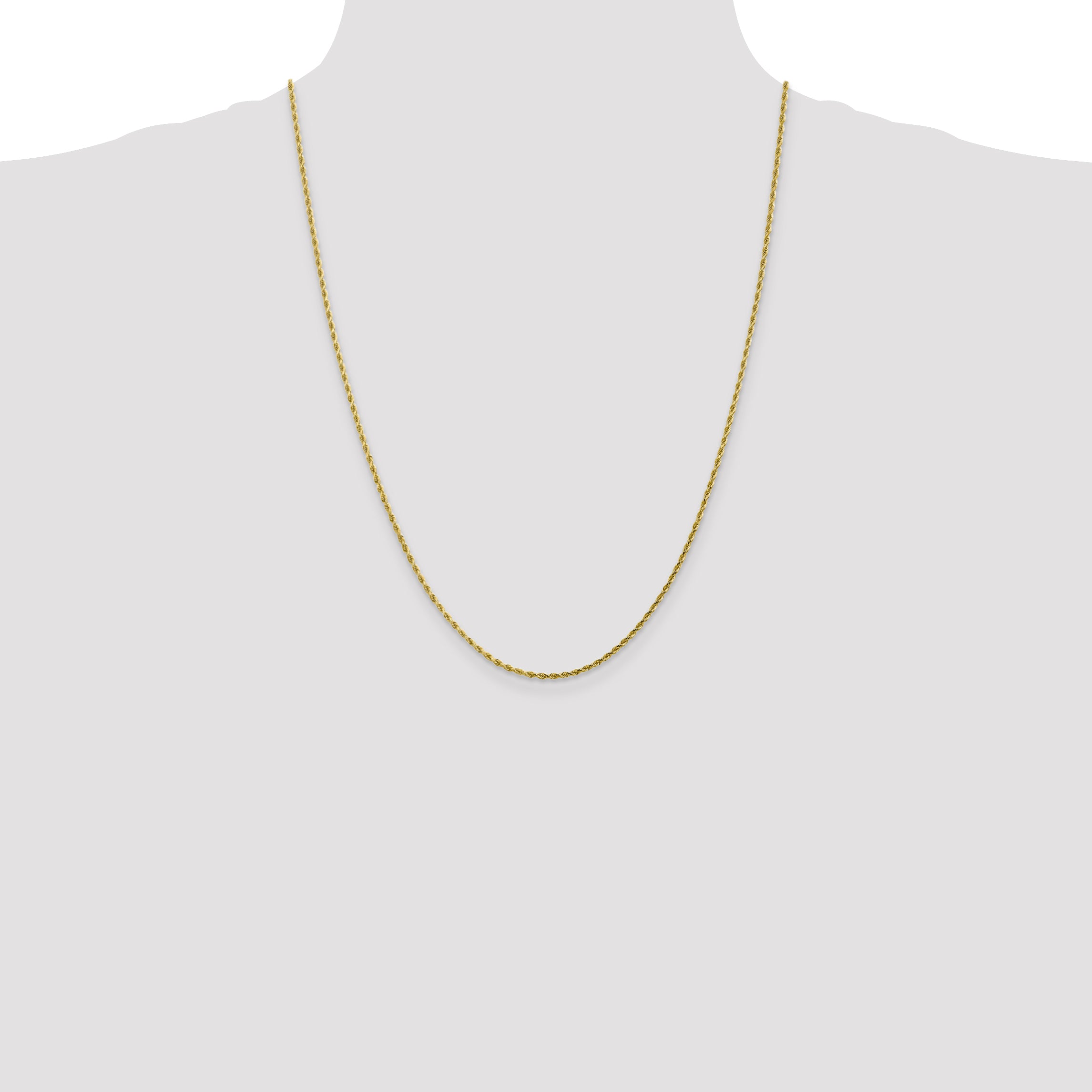 10K 2mm Diamond-Cut Rope Chain