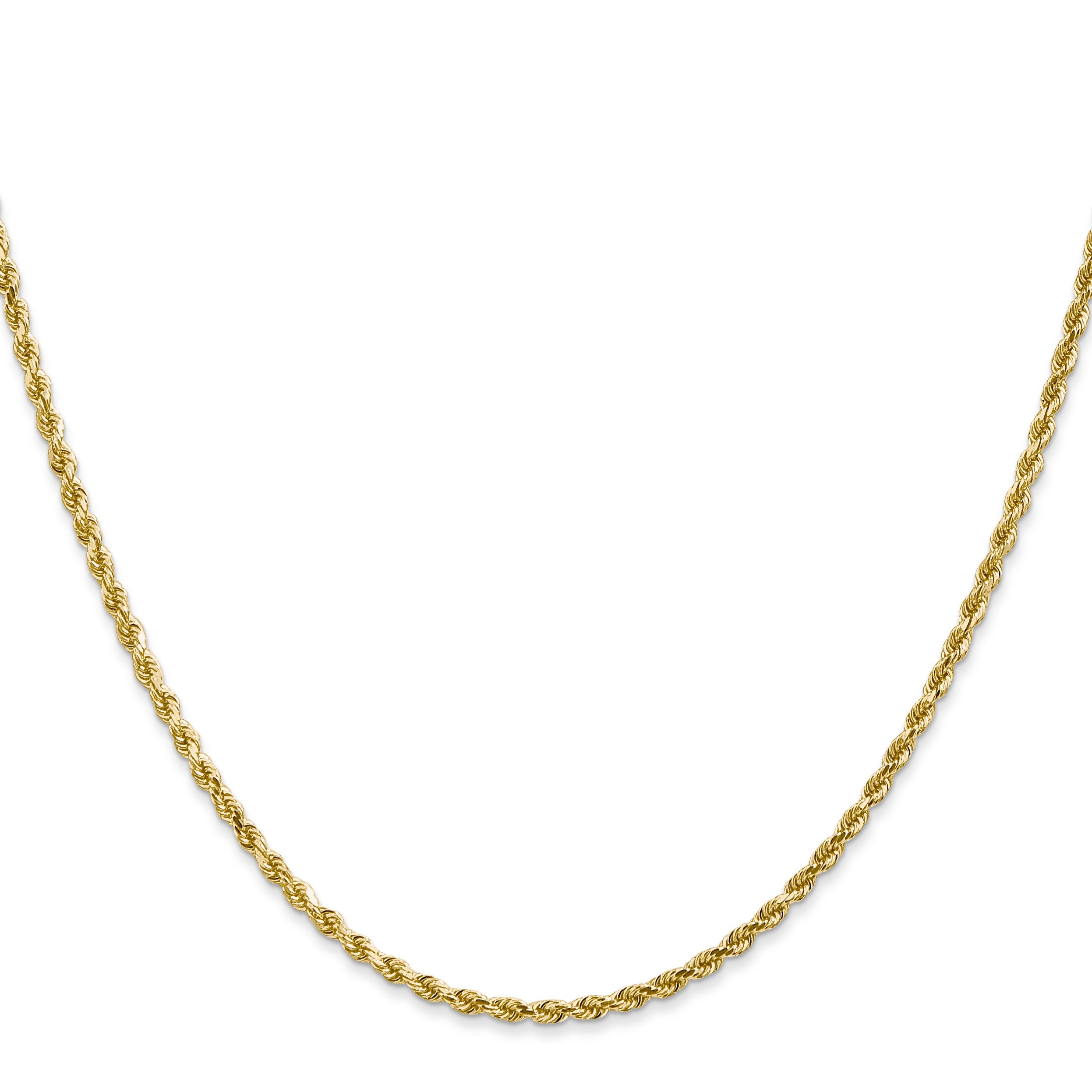 14KT Hollow Yellow Gold 2 MM Rope Chain