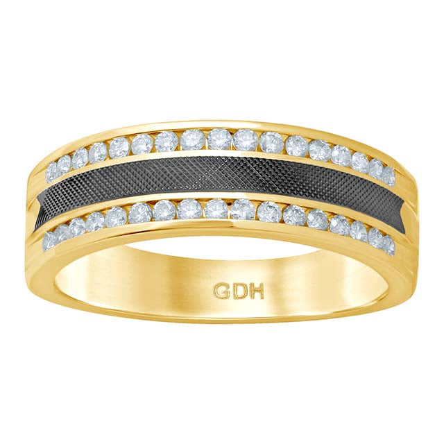14K Yellow 0.49-0.53Ct D-Mens Bands
