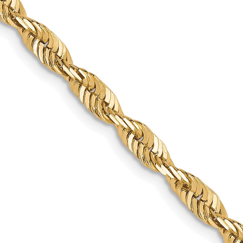 10K 3Mm Diamond-Cut Lightweight Rope Chain