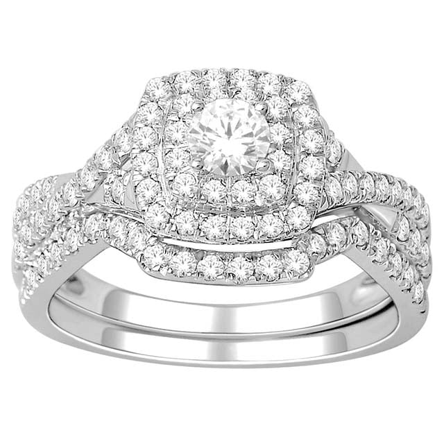 14K White 0.90Ct D-Ladies Ring