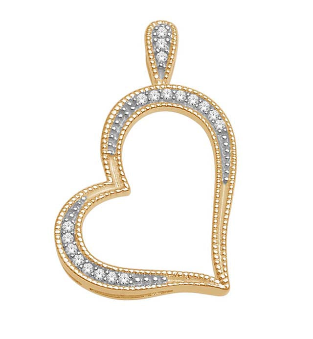 10K Yellow 0.05Ct D-Heart Charm (Chains Sold Separately)