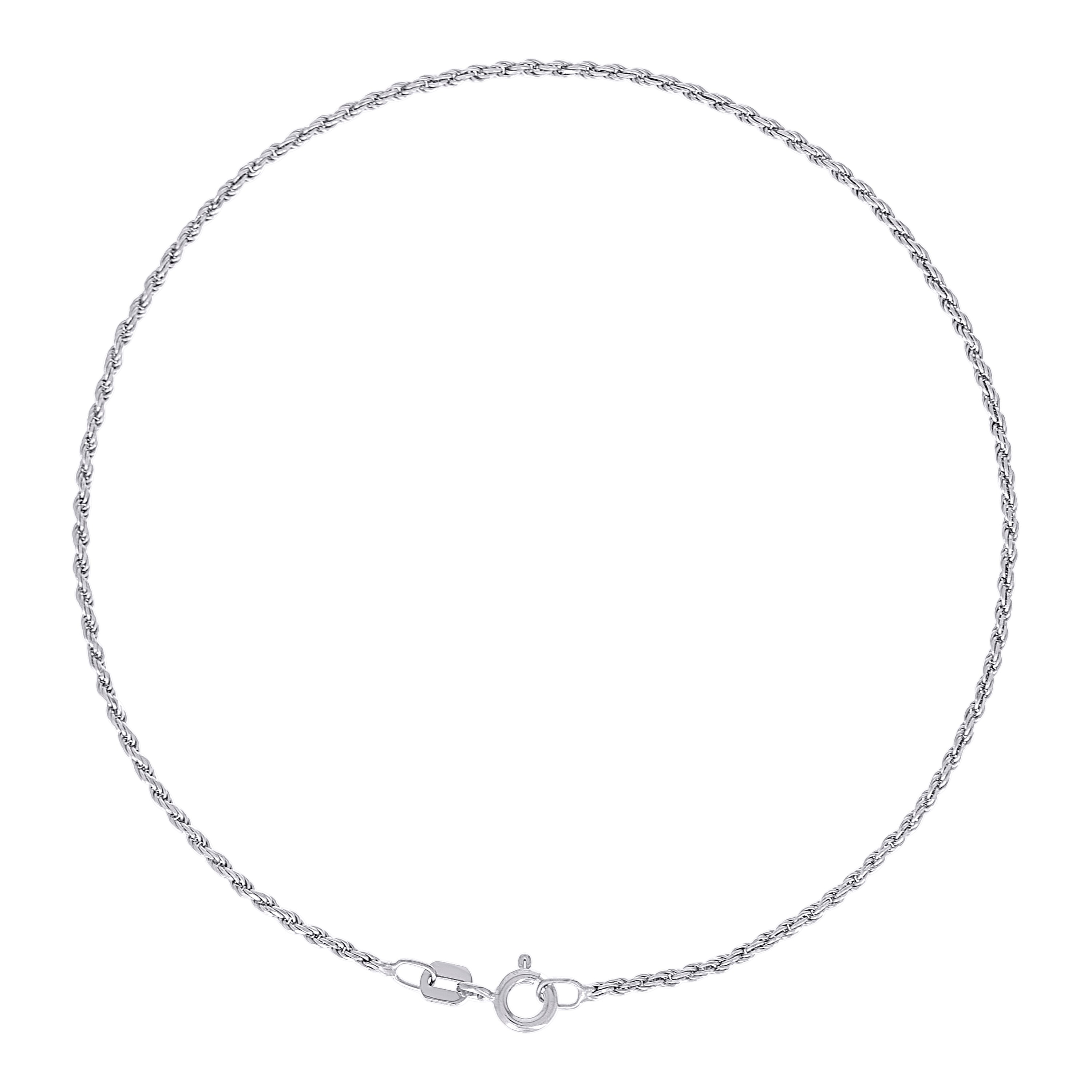 925 Sterling Silver Solid Rope Chain Silver 025 0.5mm