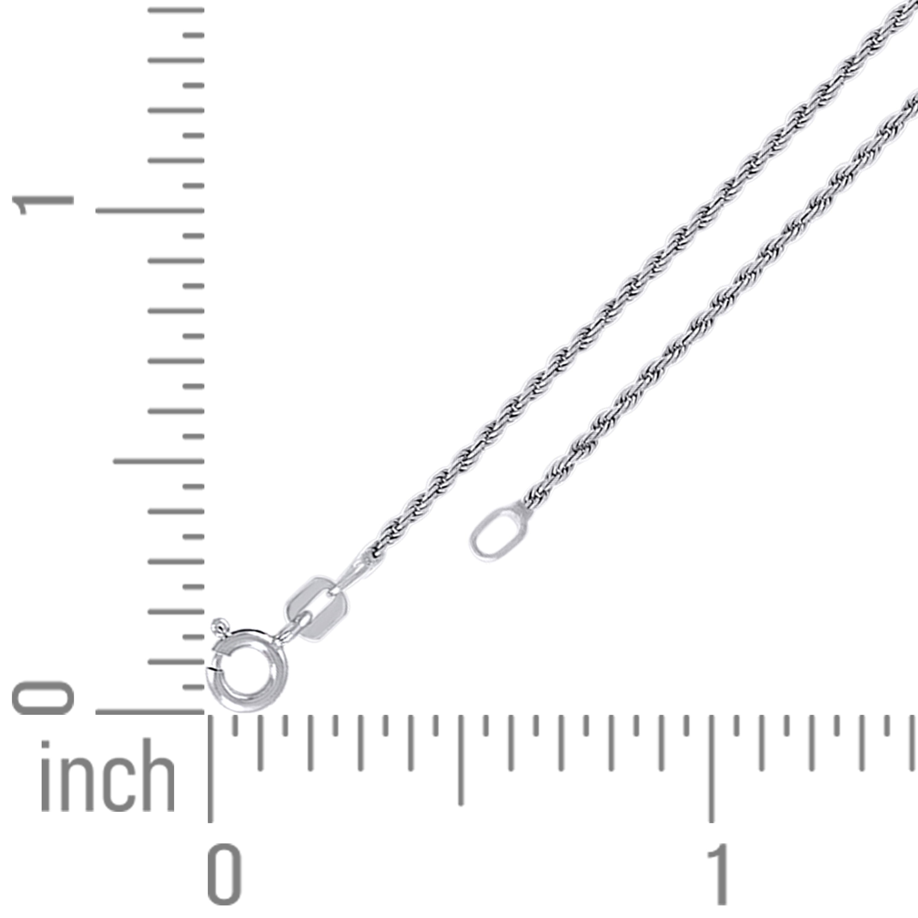 925 Sterling Silver Solid Rope Chain Silver 025 0.5mm