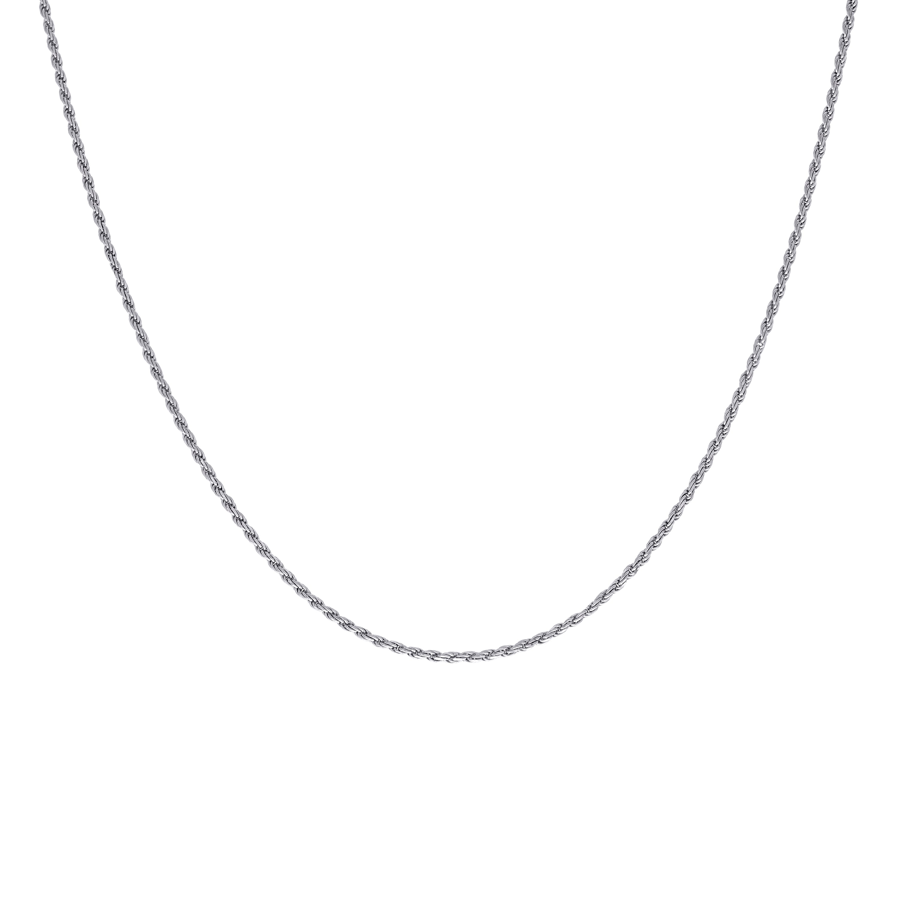 925 Sterling Silver Solid Rope Chain Silver 025 0.5mm
