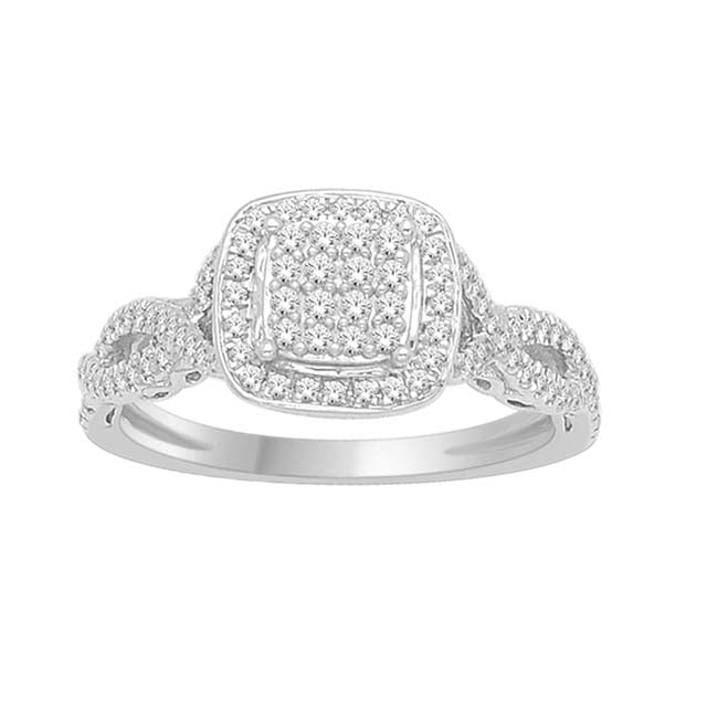 10K White 0.42Ct D-Ladies Rings