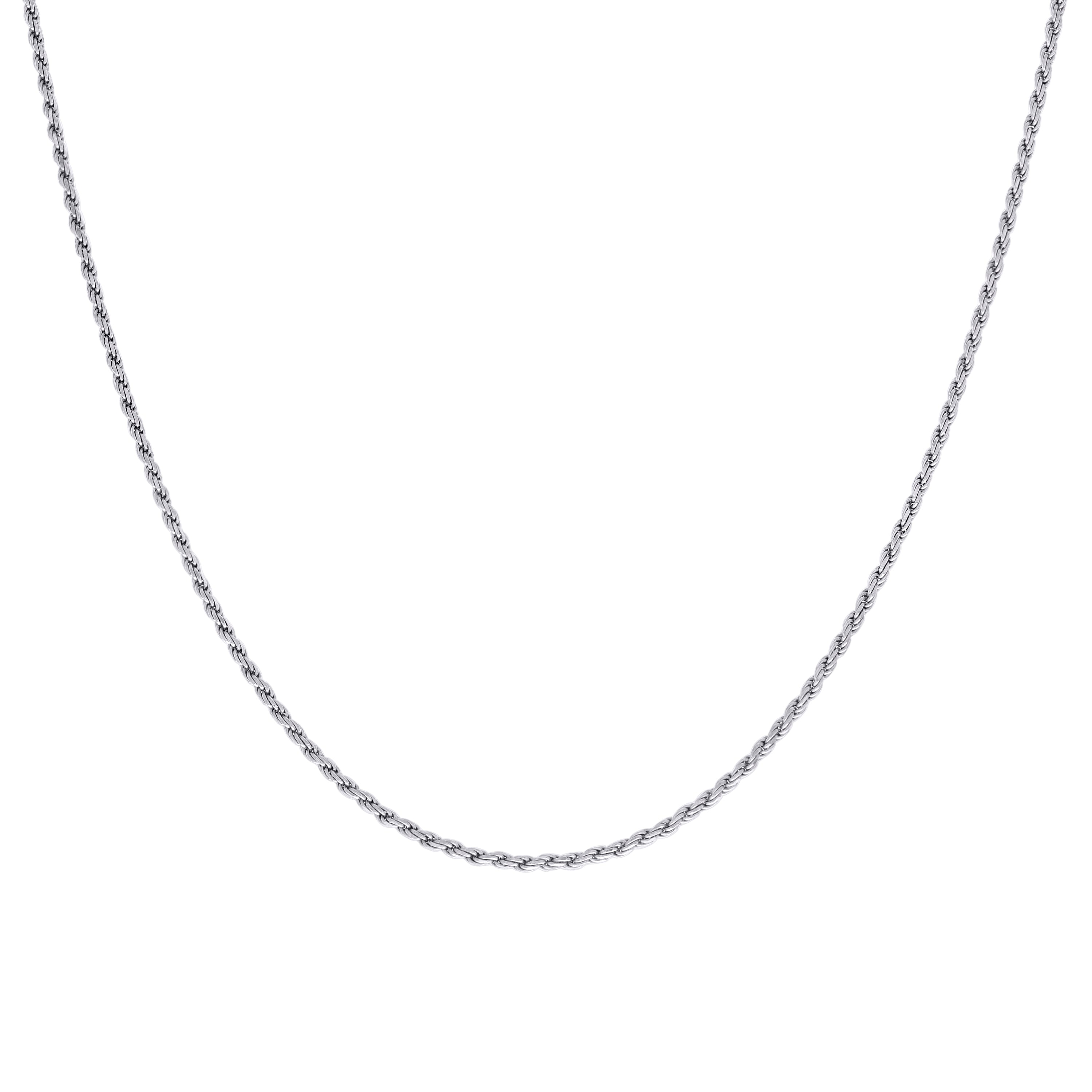 925 Sterling Silver Solid Rope Chain Silver 025 0.5mm