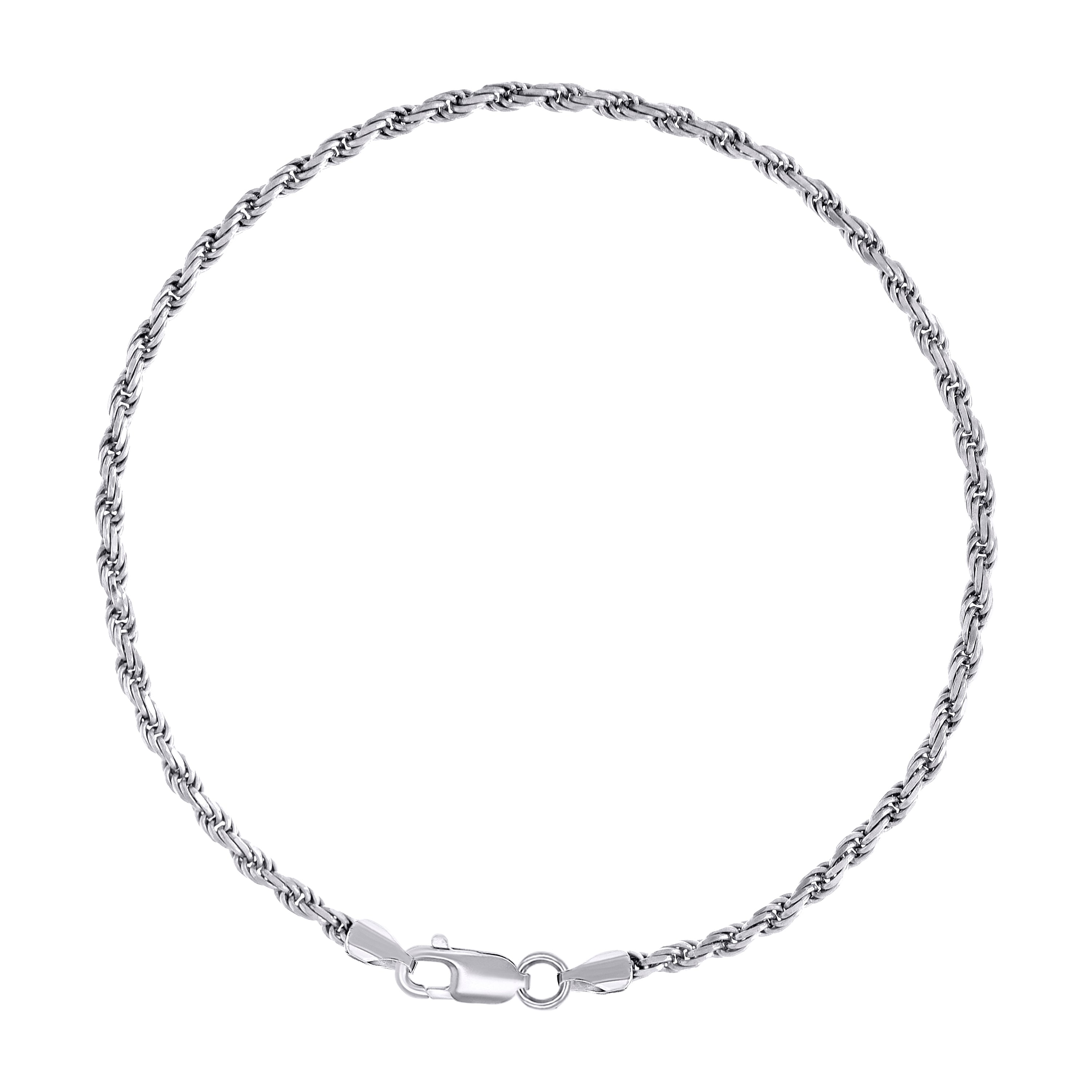 925 Sterling Silver Solid Rope Chain Silver 025 0.5mm