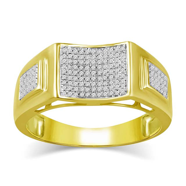 10K Yellow 0.25- 0.28Ct D-Mens Micropave Ring