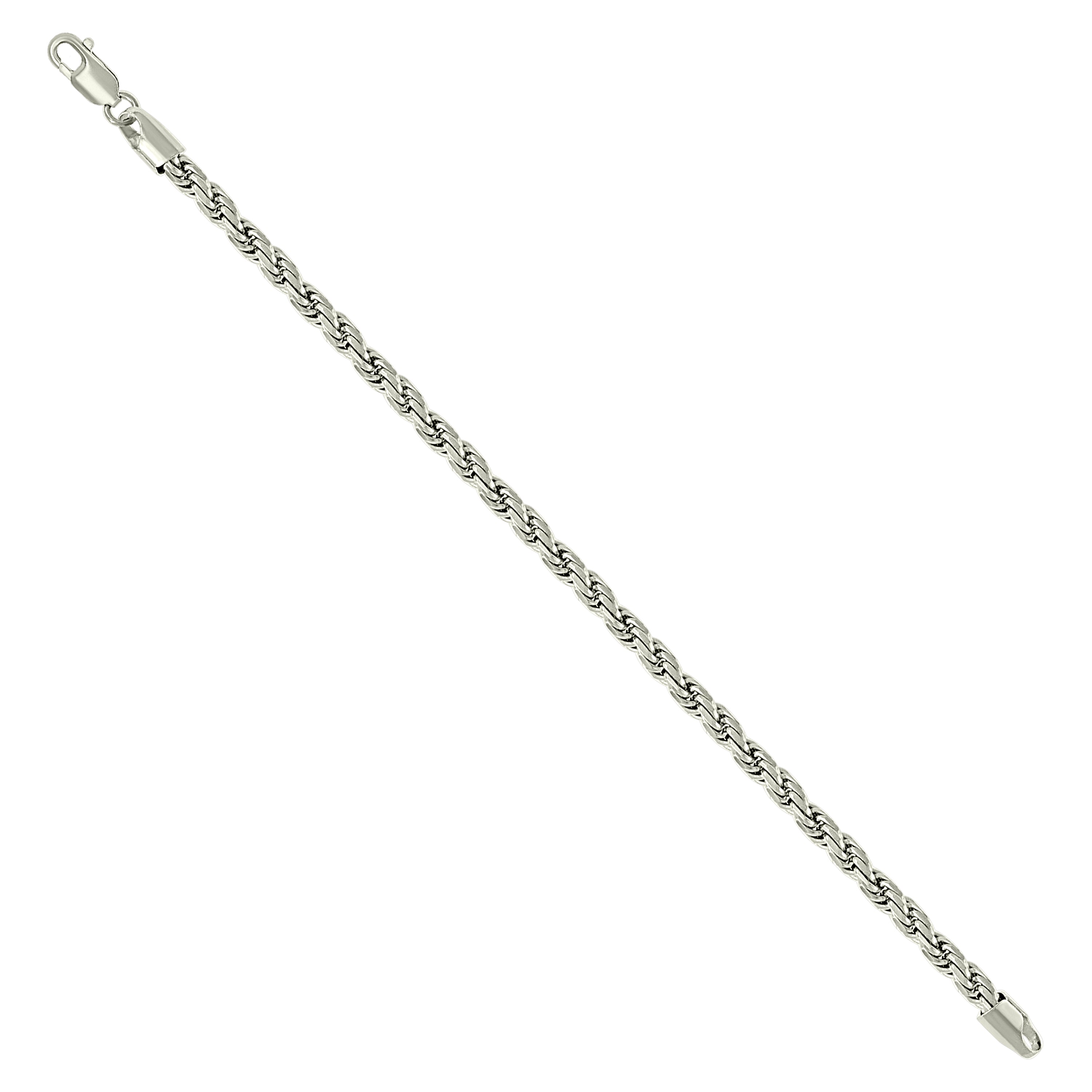 925 Sterling Silver Solid Rope Chain Silver 025 0.5mm