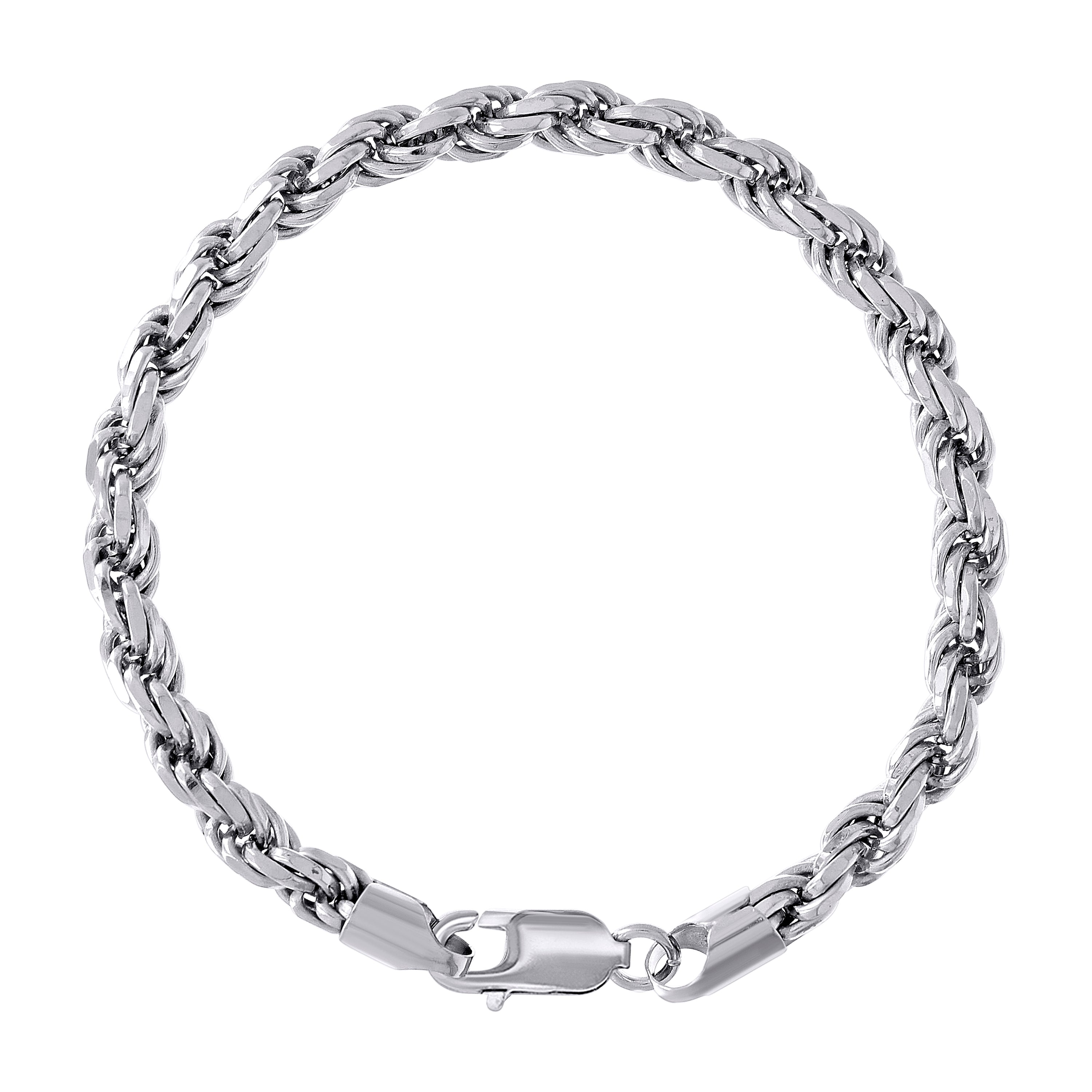 925 Sterling Silver Solid Rope Chain Silver 025 0.5mm