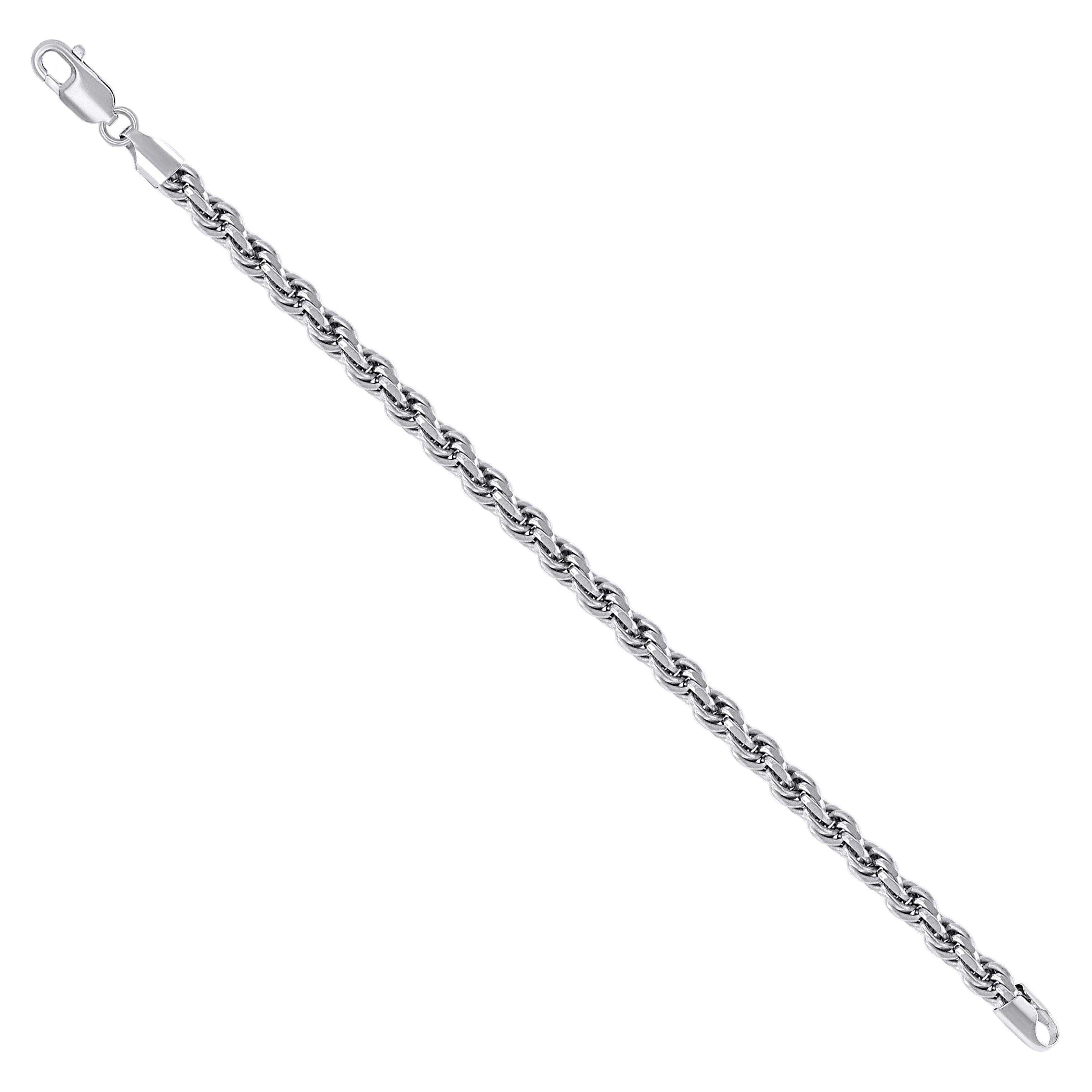 925 Sterling Silver Solid Rope Chain Silver 025 0.5mm