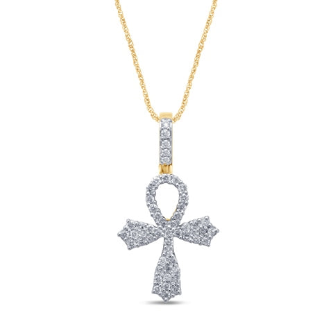 10K Yellowspl Price 0.47-0.53Ct D-Charm Ankh (Chains Sold Separately)