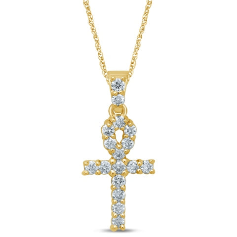 10K Yellowspl Price 0.33-0.37Ct D- Charm Ankh (Chains Sold Separately)