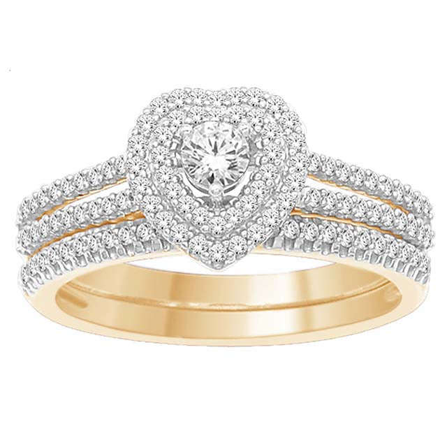 14K Yellow 0.50Ct D-Ladies Rings*Heart*