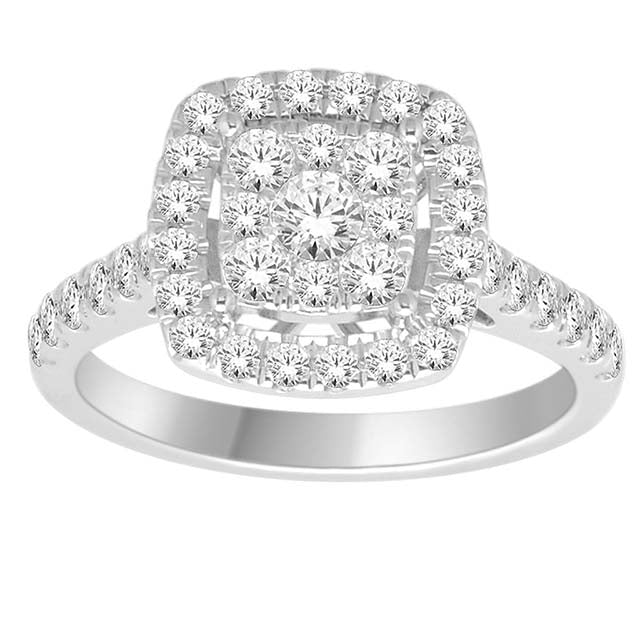 14K White 1.00Ct D-Ladies Rings