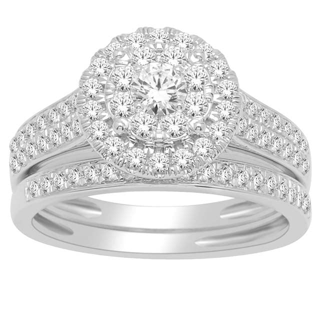 14K White 1.00Ct D-Ladies Rings