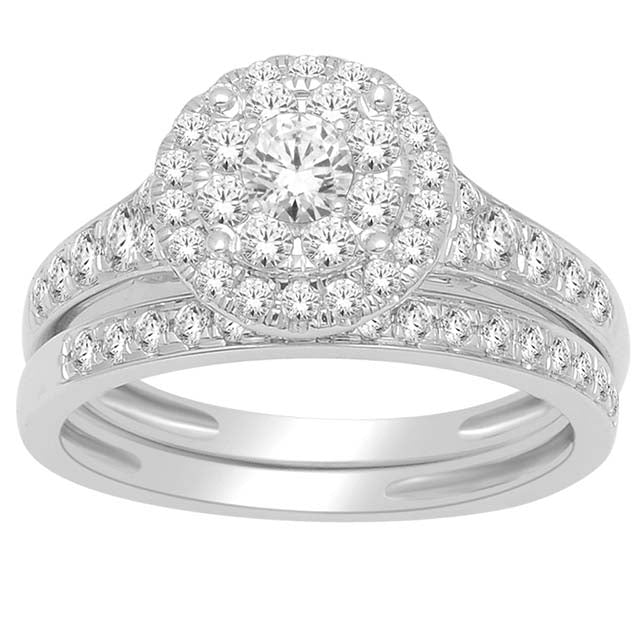 14K White 1.00Ct D-Ladies Rings