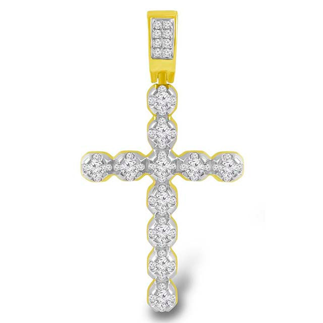 10K Yellowspl Price 0.95-1.00Ct D-Charm Cross (Chains Sold Separately)