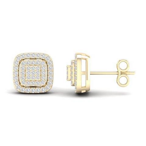 10K Yellow 0.25Ct D-Micropave Earrings