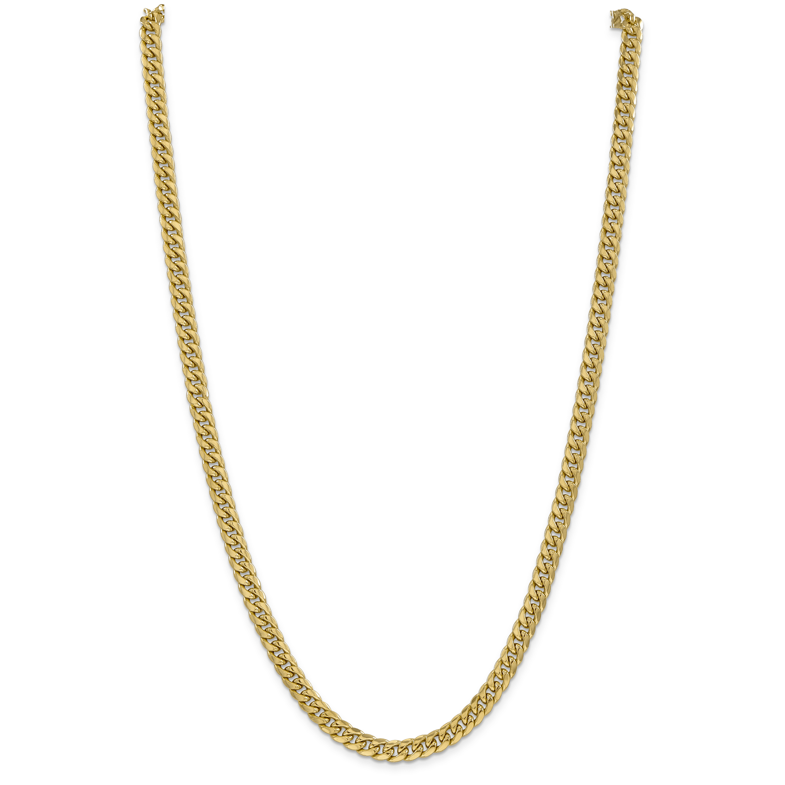 14K 24 Inch 6Mm Semi-Solid Miami Cuban With Lobster Clasp Chain