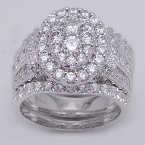 14K White 2.50Ct D-Ladies Rings (2 Bands)