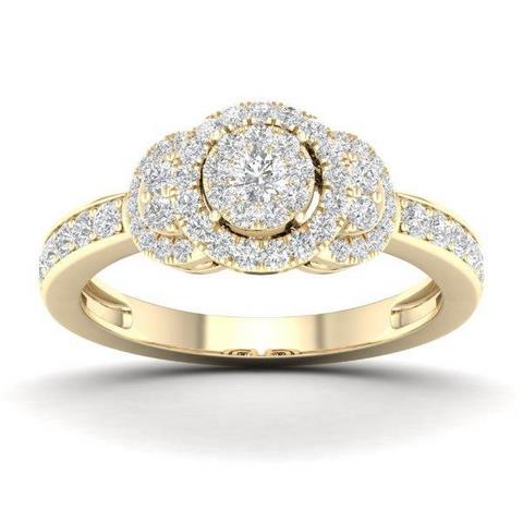10K Yellow 0.50Ct D-Ring Lds Rds