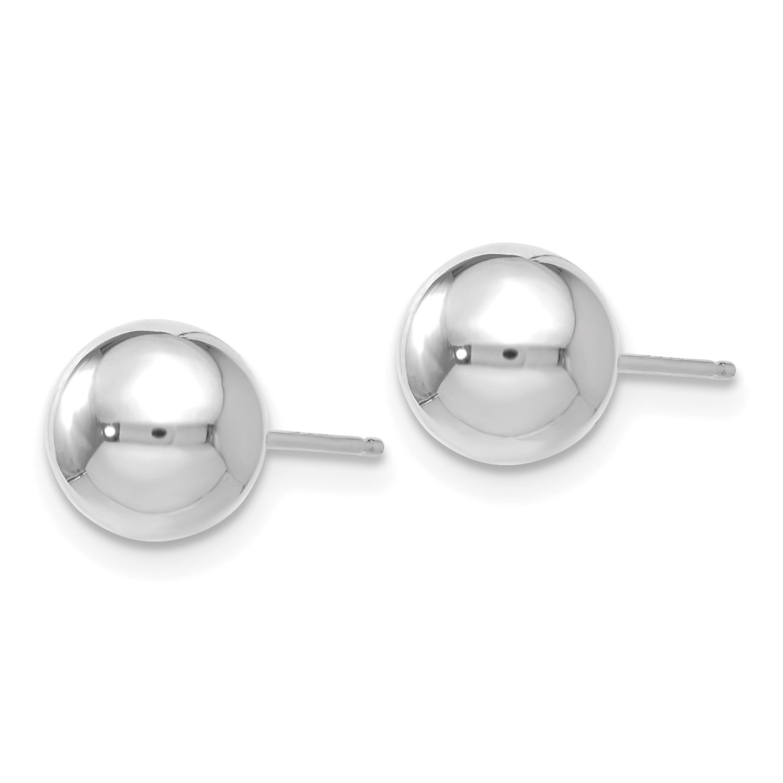14K White Gold Polished 7mm Ball Post Earrings