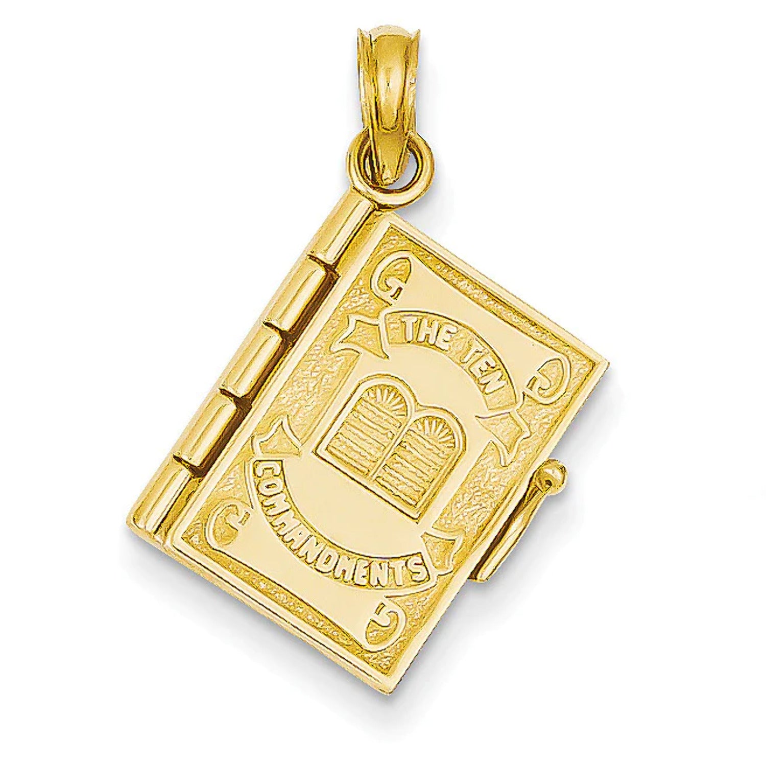 14K 3D Ten Commandments Bible Pendant