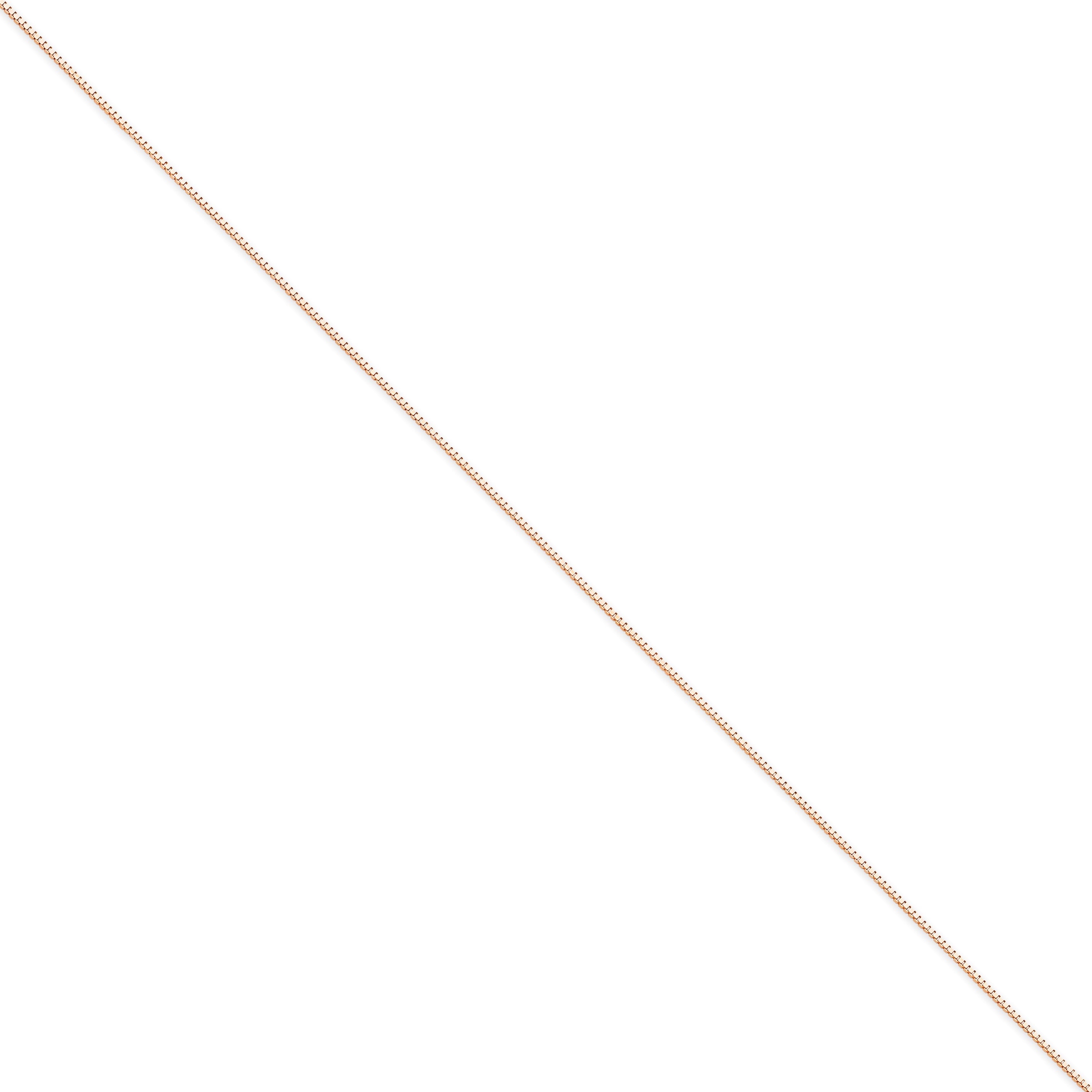 14K Rose Gold 10 Inch .9Mm Box Link With Lobster Clasp Chain Anklet