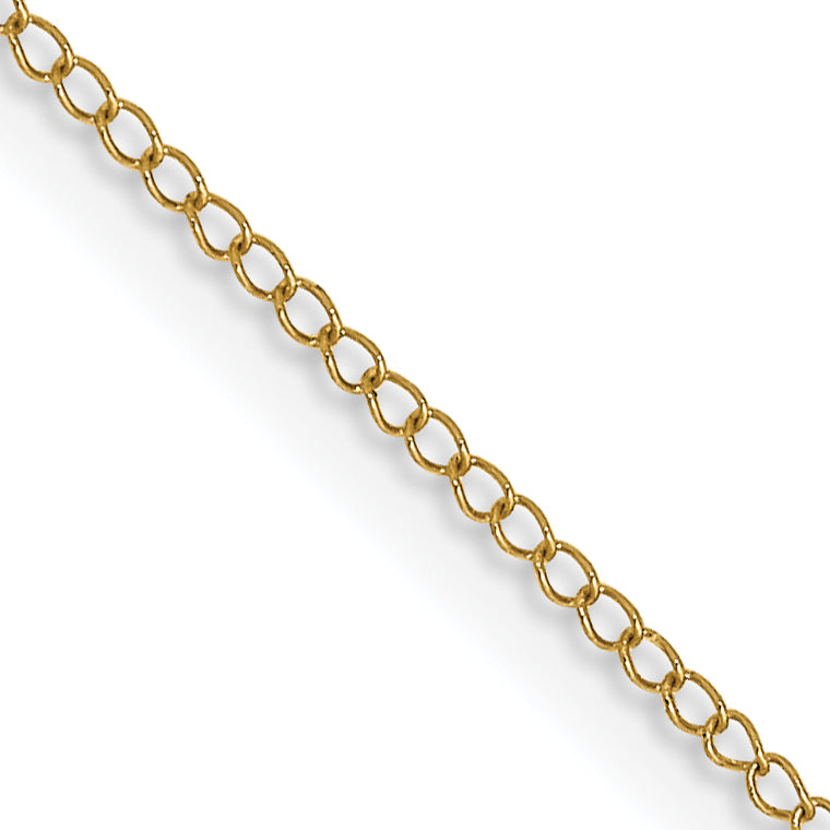 14K 16 inch Carded .5mm Curb with Spring Ring Clasp Chain