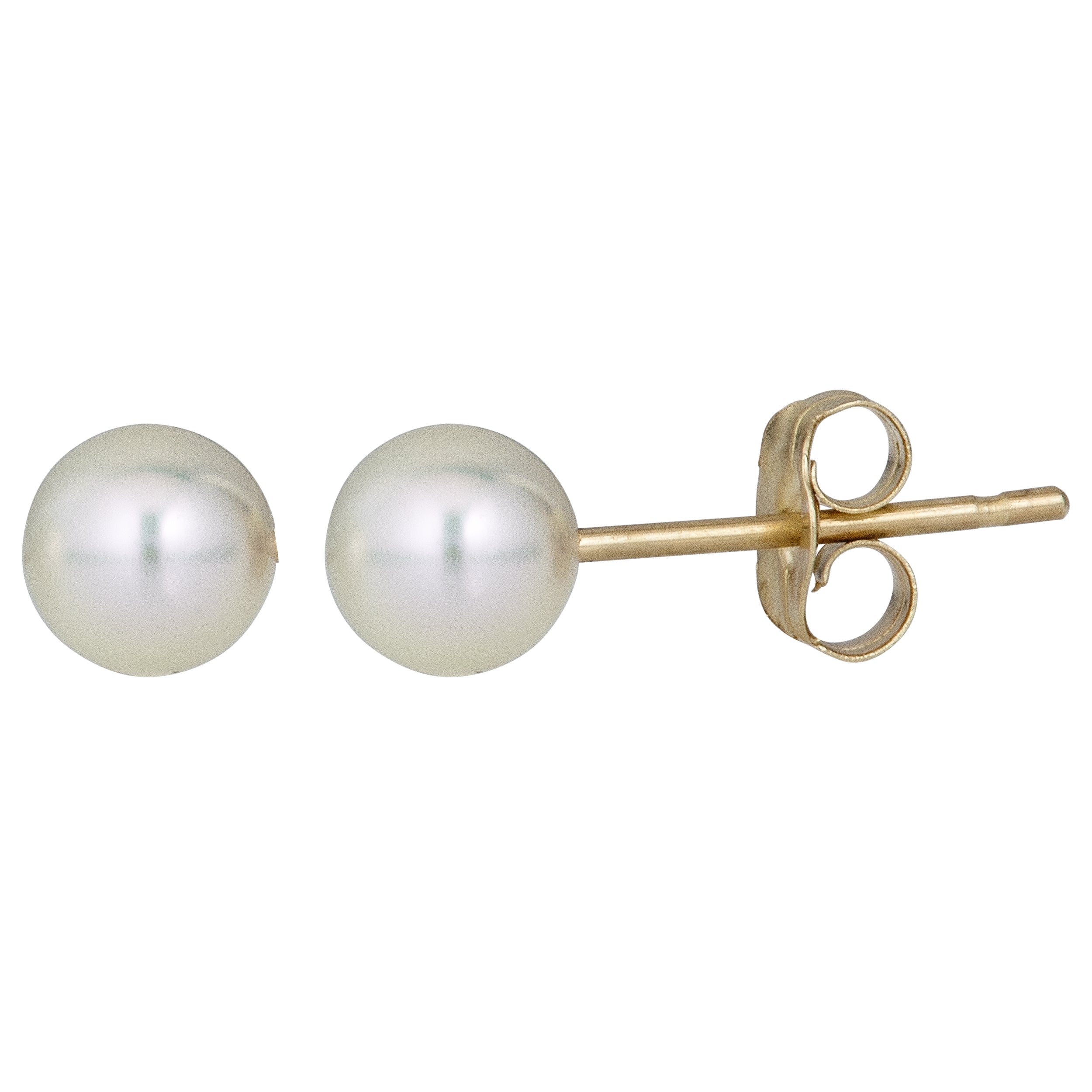 14K Yellow Gold 8MM Pearl Stud Earring