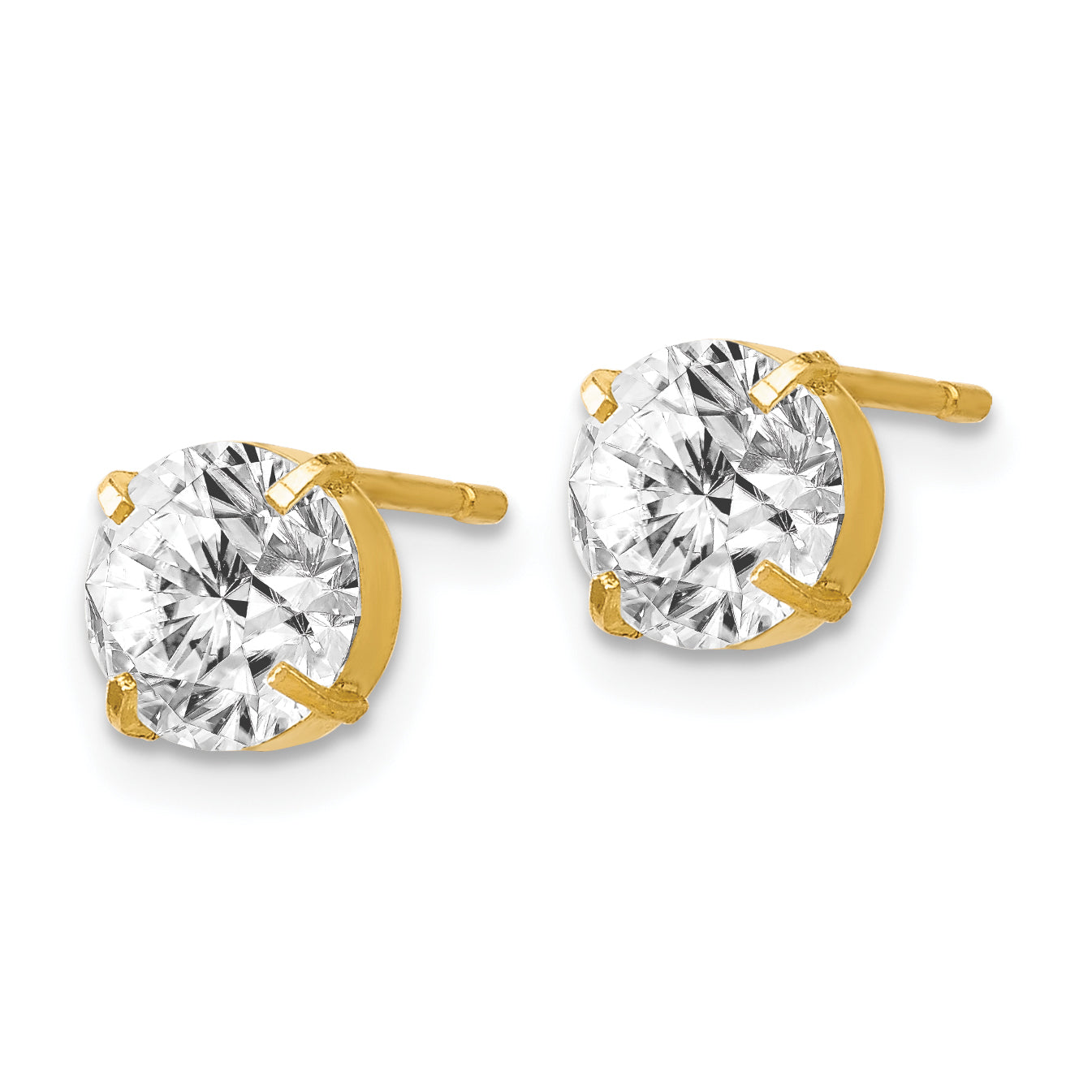 14k CZ Stud 6.0mm Earrings