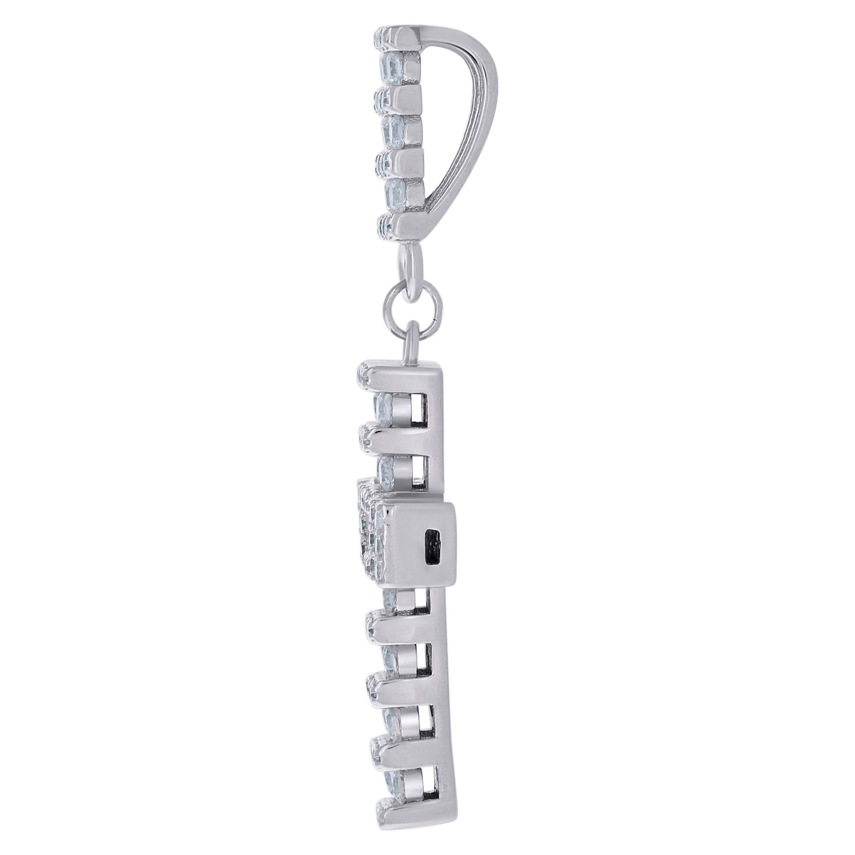 925 Sterling Silver Mens Cubic Zirconia Cross Religious Charm Pendant