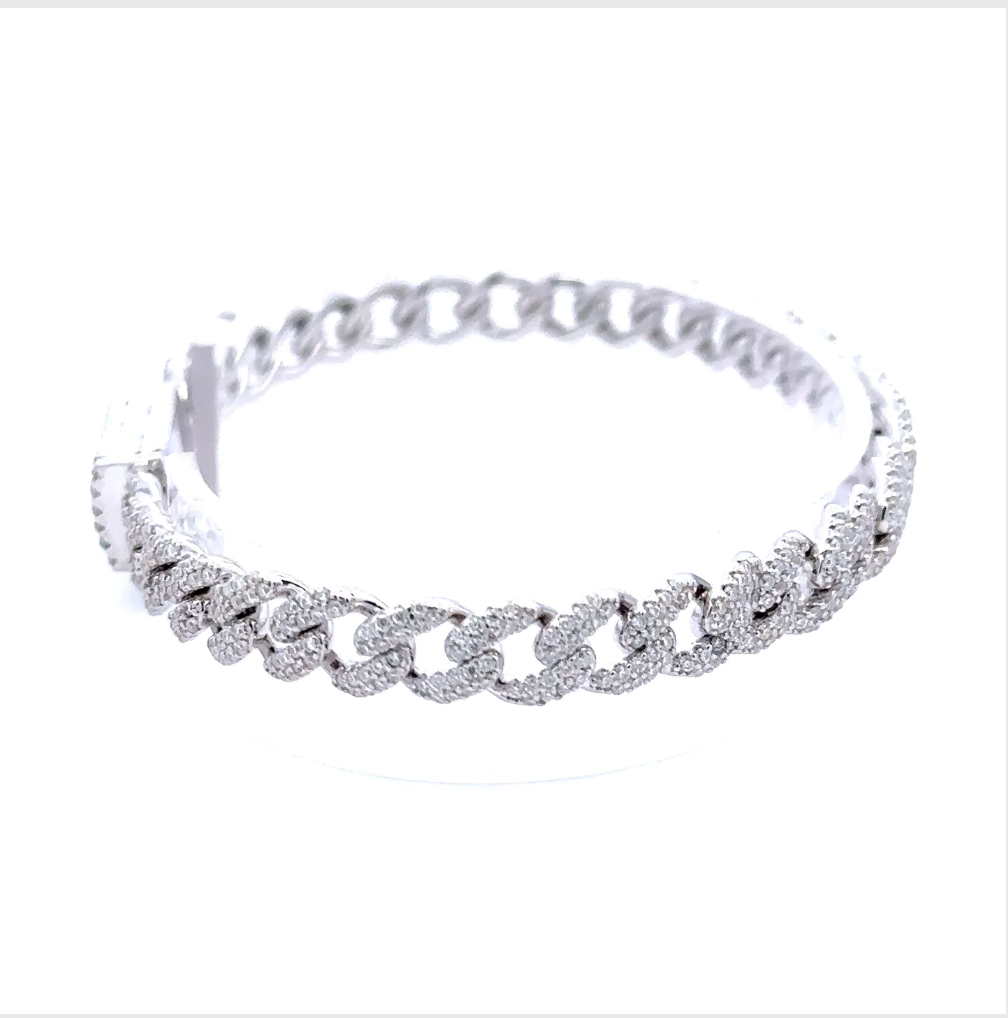 925 STERLING SILVER WIZARD 6MM RHODIUM OR YELLOW GOLD PLATED MOISSANITE ICED OUT BRACELET CHAIN