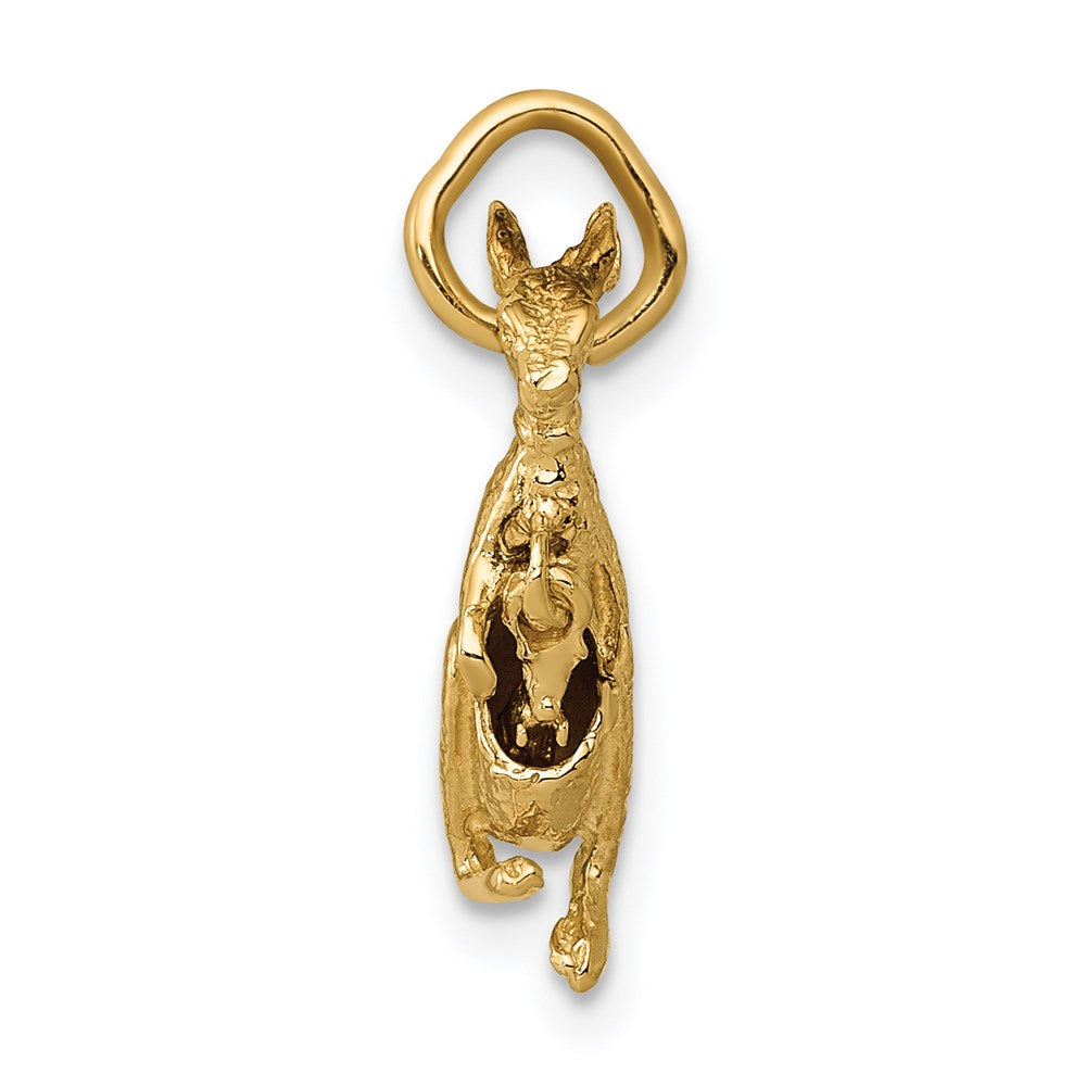 14k 3D Kangaroo with Joey Charm