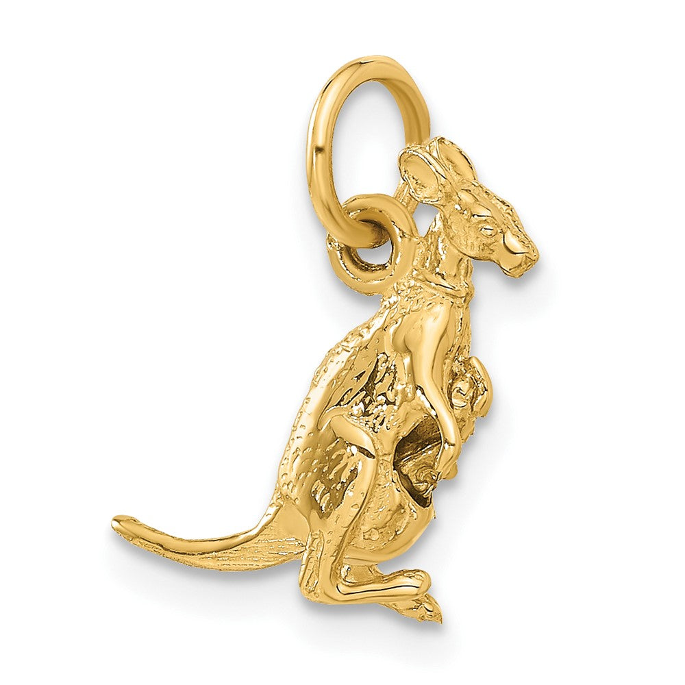 14k 3D Kangaroo with Joey Charm