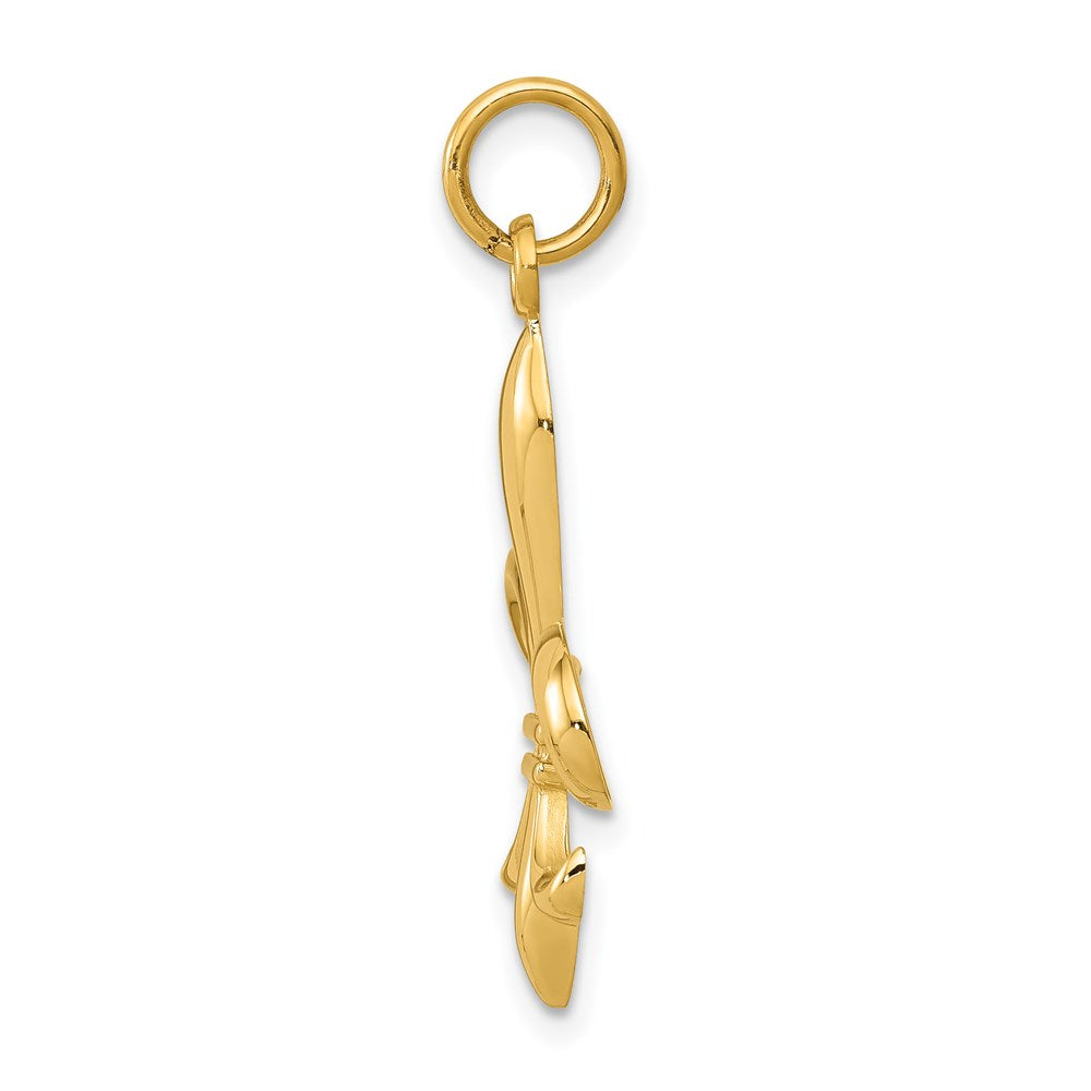 14k Hollow Fleur De Lis Charm