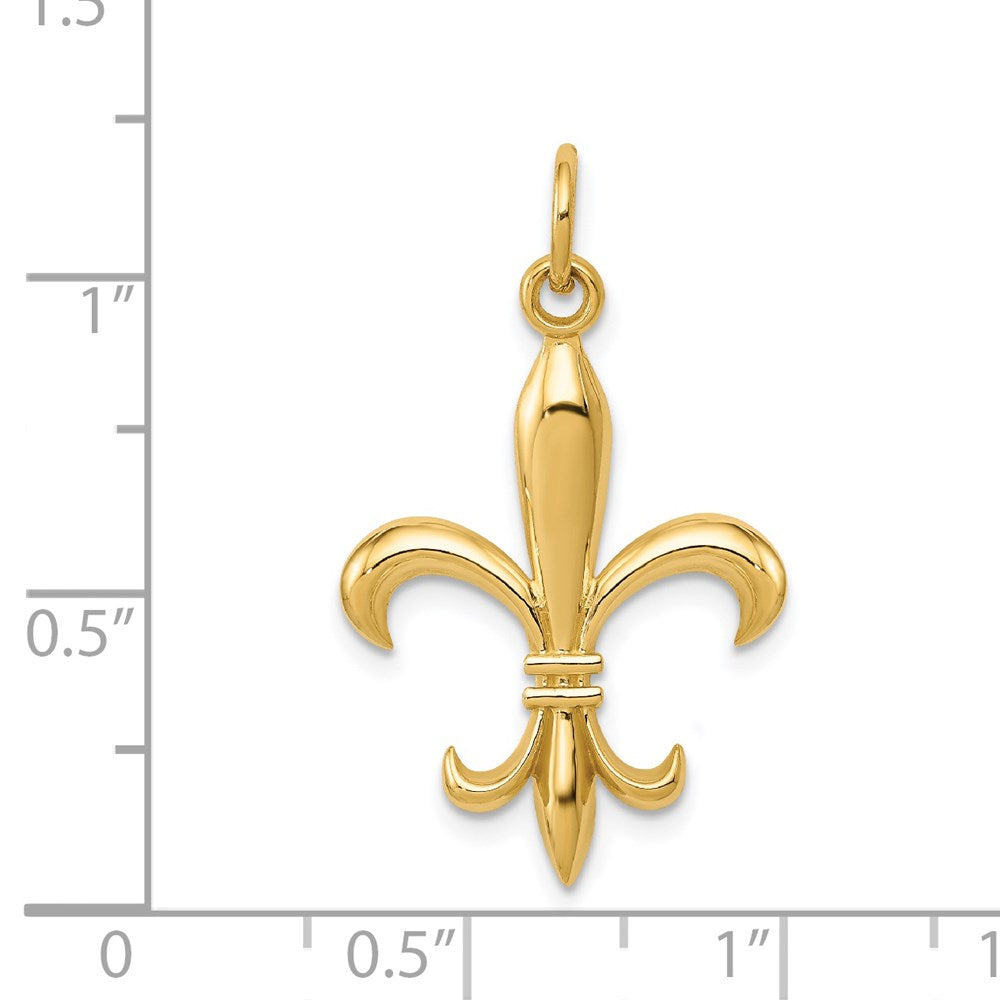 14k Hollow Fleur De Lis Charm