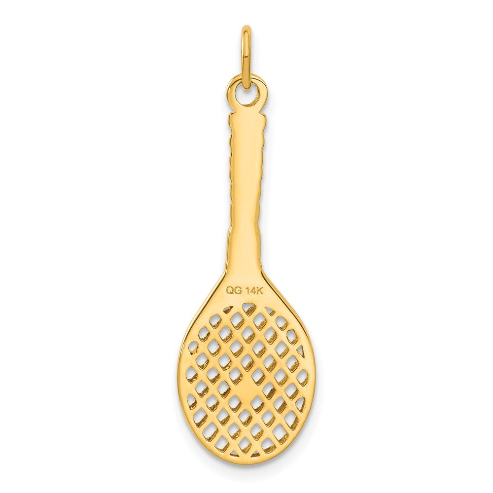 14K Tennis Racquet W/FW Cultured Pearl Charm