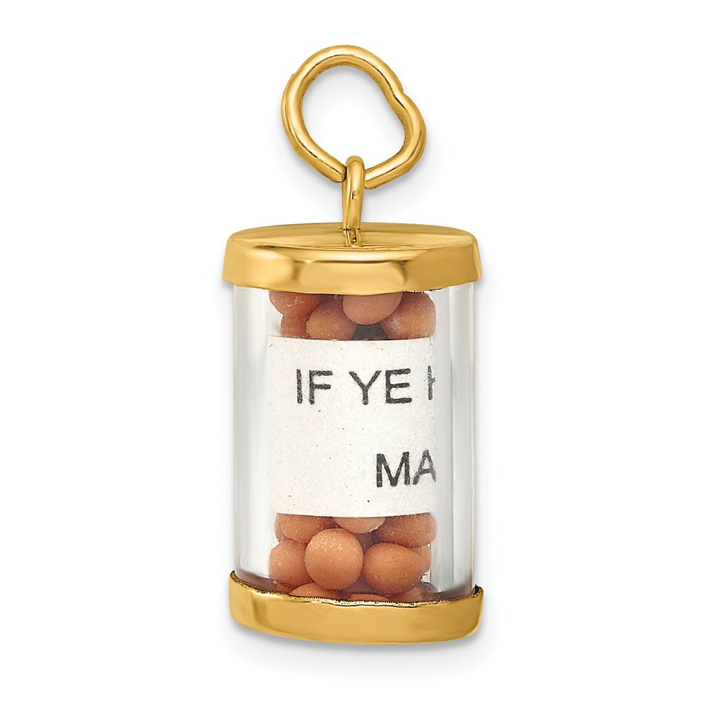 14K 3-D Mustard Seeds Matthew 17 Scroll Pendant