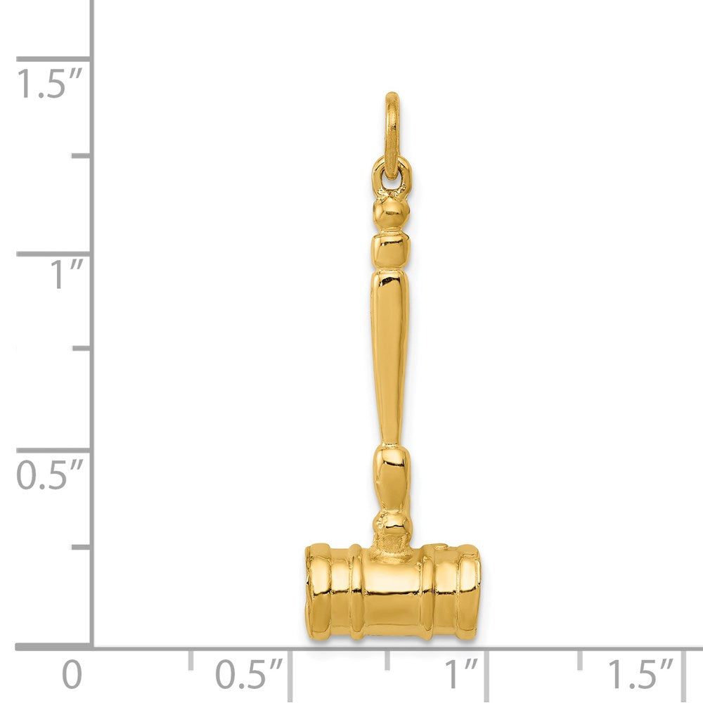 14k 3-D Gavel Charm